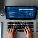 Laptop screen with legal tech dashboard